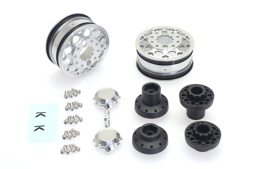 CD0649 KG1 Forged KD006 Blitz Dually Wheel SILVER (30mm width, F or R, 2 wheels, 2/F hubs, 2/R hubs, decals) - Cen Racing USA