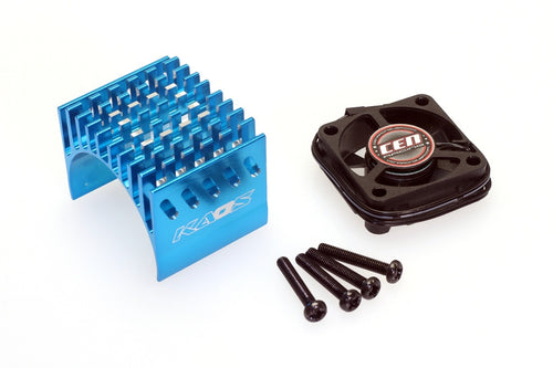 CKM0404 KAOS Rally 1 Puma CNC Aluminum Motor Heatsink With Cooling Fan (Blue) - Cen Racing USA