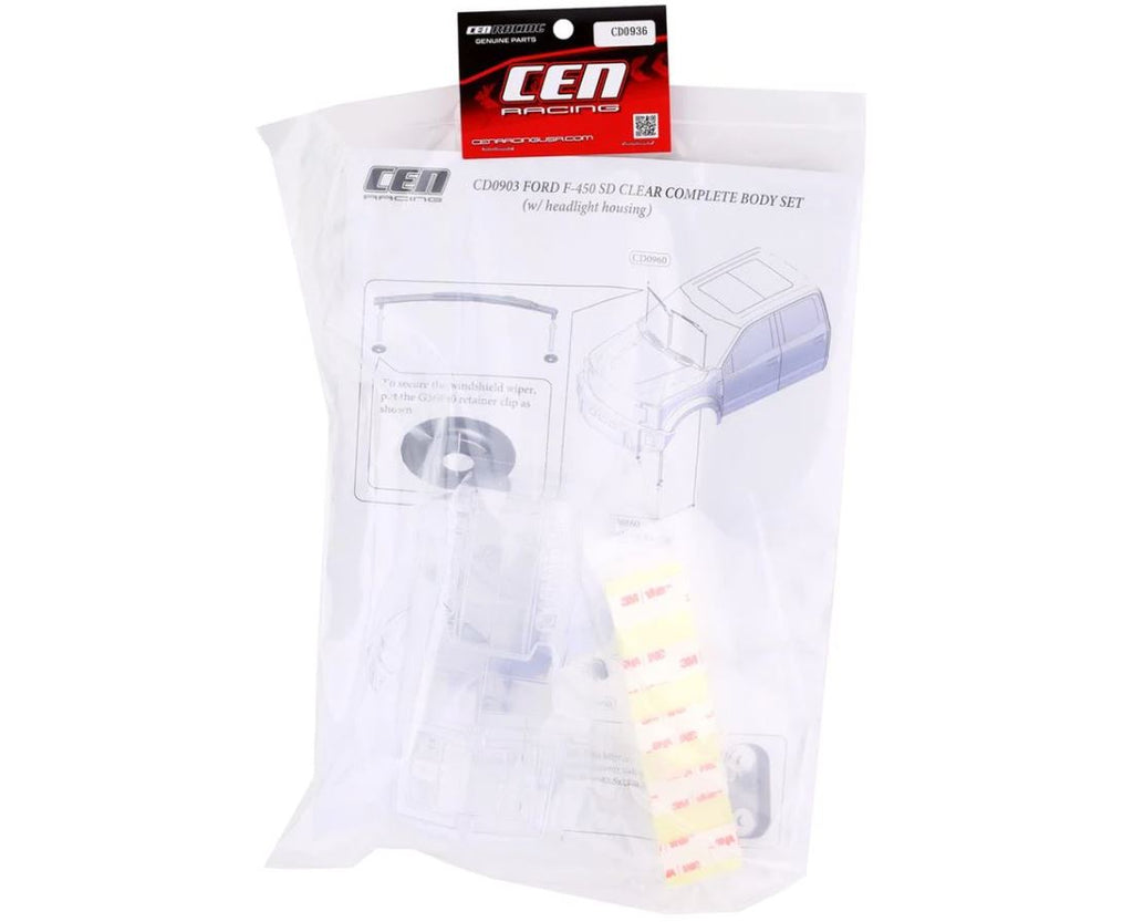 CD0936 F450 SD Clear Plastic light Bracket (Clear plastic light bucket for F450 SD body. Front & Rear) DL-Series - Cen Racing USA