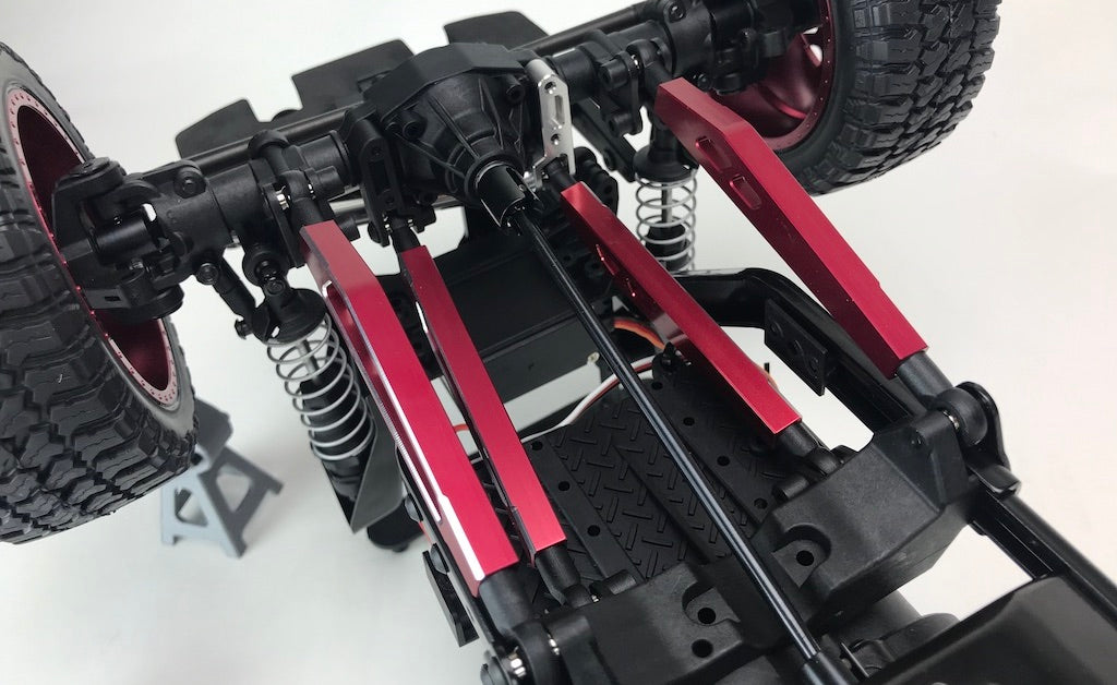 CKD0378 KAOS Front 4th Link Suspension Link Set (Upper left, 69mm, CNC Aluminum. Link Mount, Red Anodized) F450 DL-Series - Cen Racing USA