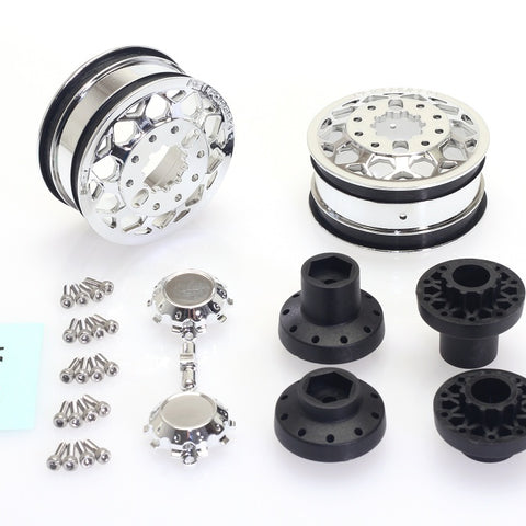 CD0648 KG1 Forged KD006 BLITZ Dually Wheel CHROME (30mm width, F or R, 2 wheels, 2/F hubs, 2/R hubs, decals) - Cen Racing USA