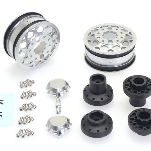 CD0649 KG1 Forged KD006 Blitz Dually Wheel SILVER (30mm width, F or R, 2 wheels, 2/F hubs, 2/R hubs, decals) - Cen Racing USA