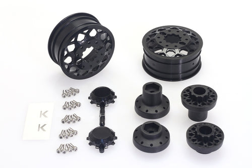 CD0657 KG1 Forged KD006 Blitz Dually Wheel BLACK (30mm width, F or R, 2 wheels, 2/F hubs, 2/R hubs, decals) - Cen Racing USA