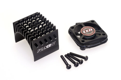 CKM0403 KAOS Rally 1 Puma CNC Aluminum Motor Heatsink With Cooling Fan (Black) - Cen Racing USA