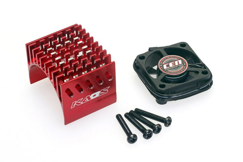 CKM0405 KAOS Rally 1 Puma CNC Aluminum Motor Heatsink With Cooling Fan (Red) - Cen Racing USA
