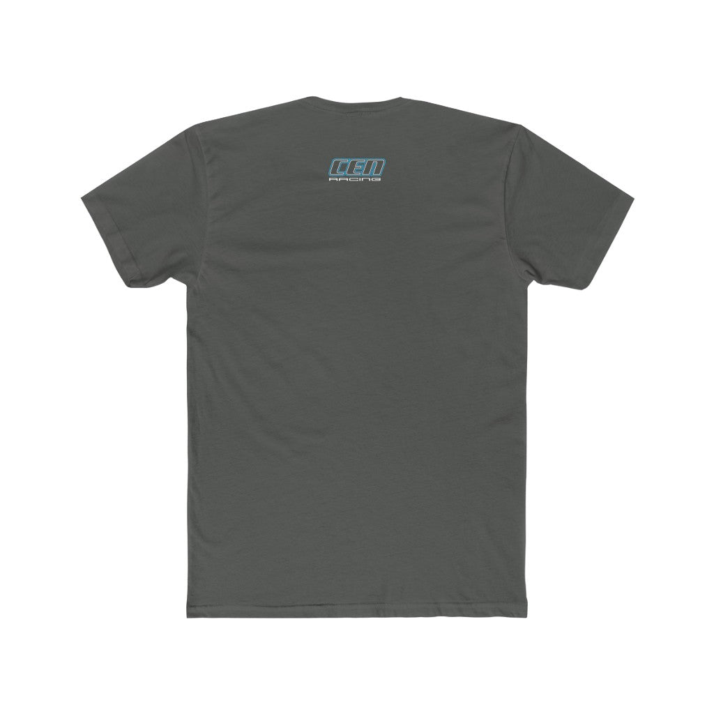 "CEN Racing Logo 2021" Men's Cotton T-Shirt- Blue Logo - Cen Racing USA