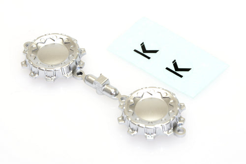 CD0635 Silver Wheel Cap (w/decal, for KG1 Trident wheel) 2pcs - Cen Racing USA