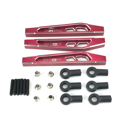 CKD0369 KAOS Front Upper & Lower Suspension Links (69mm, CNC Aluminum, Red anodized) 3 pcs F450 DL-Series - Cen Racing USA