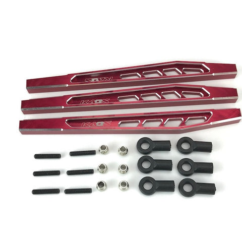 CKD0370 KAOS CNC Rear Upper & Lower Suspension Links (117mm, CNC Aluminum, Red Anodized) 3 pcs F450 DL-Series - Cen Racing USA