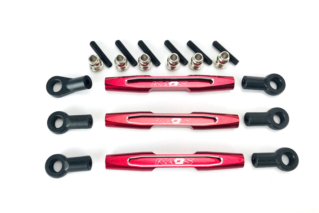 CKD0371 KAOS Panhard Bar & Sterring Tide Rod (57mm, CNC Aluminum, RED) DL-Series 3pcs - Cen Racing USA