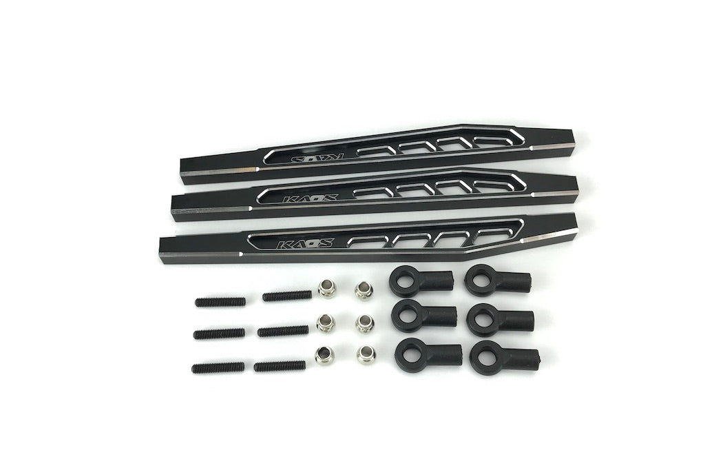 CKD0374 KAOS CNC Rear Upper & Lower Suspension Links (117mm, CNC Aluminum, Black Anodized) 3 pcs F450 DL-Series - Cen Racing USA