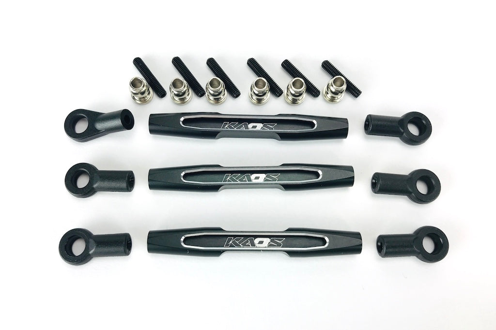 CKD0375 KAOS Panhard Bar & Sterring Tide Rod (57mm, CNC Aluminum, BLACK) DL-Series 3pcs - Cen Racing USA
