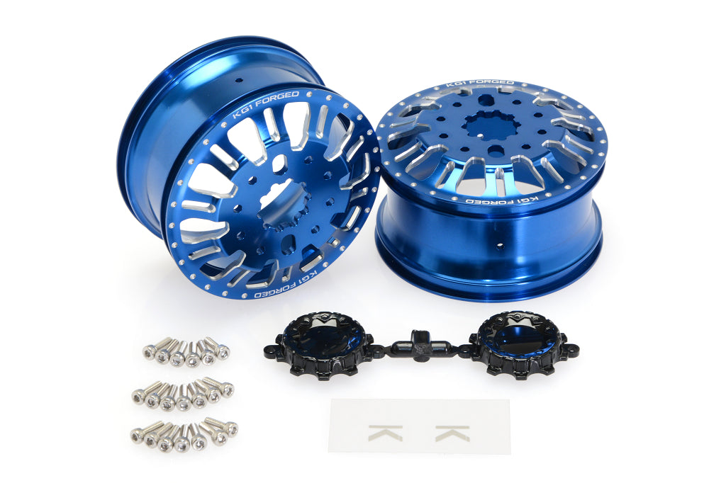 CKD0655 KG1 KD004 CNC Aluminum FRONT Wheel (BLUE anodize, 2pcs, w/cap and decal, screws) - Cen Racing USA