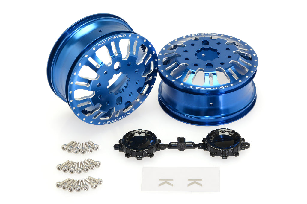 CKD0656 KG1 KD004 CNC Aluminum REAR Dually Wheel (BLUE anodize, 2pcs, w/cap and decal, screws) - Cen Racing USA