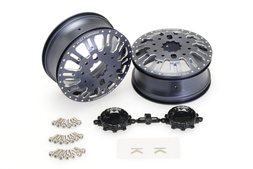 CKD0658 KG1 KD004 CNC Aluminum REAR Dually Wheel (GUNMETAL anodize, 2pcs, w/cap and decal, screws) - Cen Racing USA