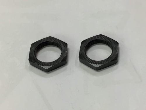 GS535 23mm Wheel Hex Nuts (2pcs,Ribbed,Matte Black) - Cen Racing USA