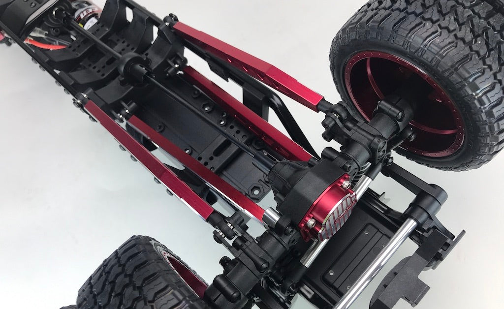 CKD0370 KAOS CNC Rear Upper & Lower Suspension Links Set (117mm, CNC Aluminum, Red Anodized) 3 pcs F450 DL-Series - Cen Racing USA