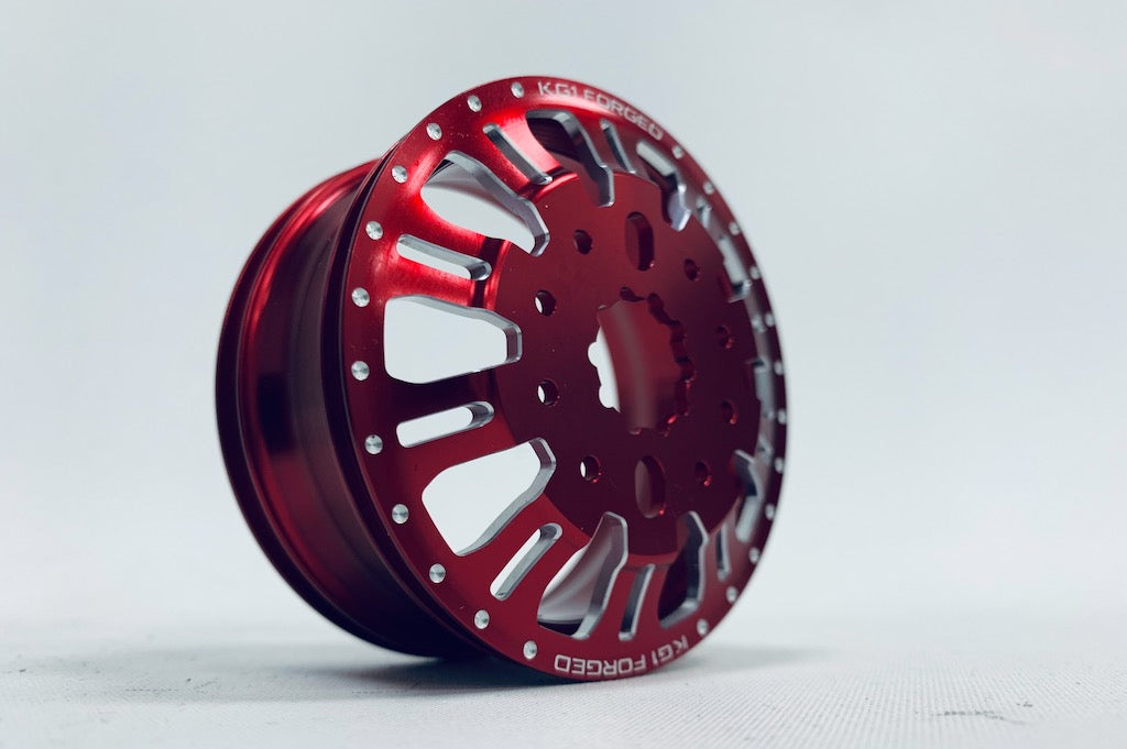 CKD0654 KG1 KD004 CNC Aluminum REAR Dually Wheel (RED anodize, 2pcs, w/cap and decal, screws) - Cen Racing USA
