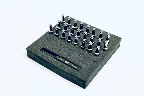 CKD0619 KAOS Bullet Wheel Lug (SILVER chrome, M2.0 studs, w/tool, 24pcs For KG1 Wheels) - Cen Racing USA