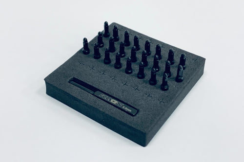 CKD0618 KAOS Bullet Wheel Lug (BLACK chrome, M2.0 studs, w/tool, 24pcs For KG1 Wheels) - Cen Racing USA