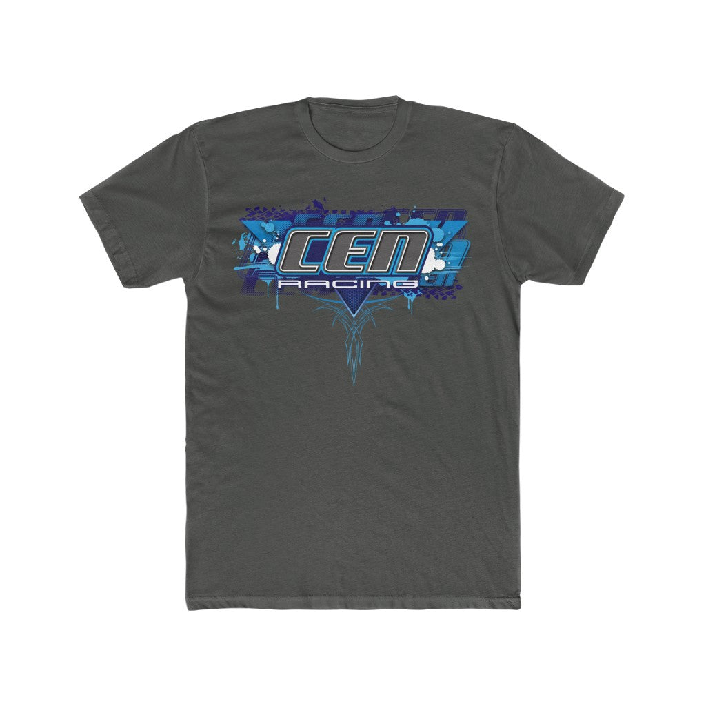 "CEN Racing Logo 2021" Men's Cotton T-Shirt- Blue Logo - Cen Racing USA
